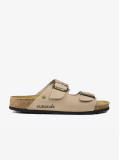 Chinelos Cubanas em Pele Beige com Duas Tiras