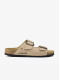 Chinelos Cubanas em Pele Beige com Duas Tiras -COMP100BEIGE