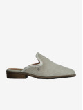 Mule Cubanas em Tecido Beige com Glitter